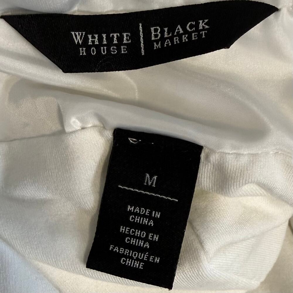 White House Black Market WHBM White Full Zip Windbreaker Jacket - Picture 5 of 7